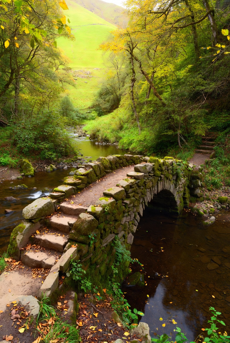 Stone arch bridge over a small stream